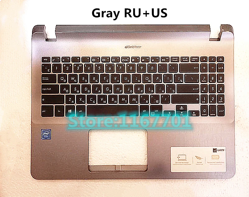 Laptop US Keyboard House Shell Cover for Asus Vivobook 15 X507 Y5000 Y5000U Y5000UB Silver Gray RU 13N1-3XA0911 | Компьютеры и офис