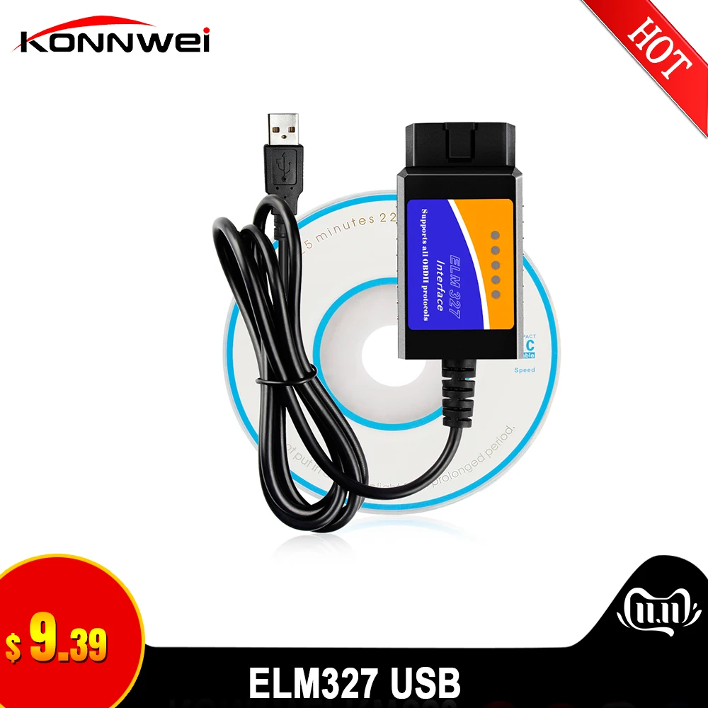 ELM327 USB OBD2 FTDI FT232RL чип OBD II сканер автомобильный для ПК EML 327 V1.5 ODB2 интерфейс диагностический инструмент ELM 327 USB V 1,5