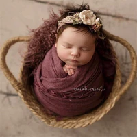newborn photography basket natural straw hand woven basket fotografia accessories infantil baby photo shoot posing sofa for girl