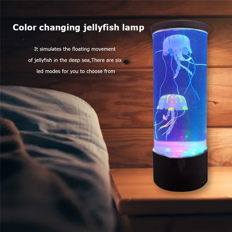 

11.4 Inch Jellyfish Lava Lamp RGB LED Multi Color Changing Relaxing Mood Light Aquarium Led Lamp