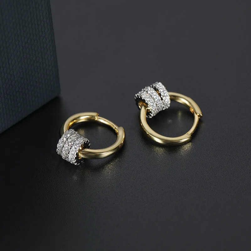 Fashion Earrings For Women Statement Small Circle Zircon Geometric Rhinestone Luxury Designer Jewelry For Women ZK40