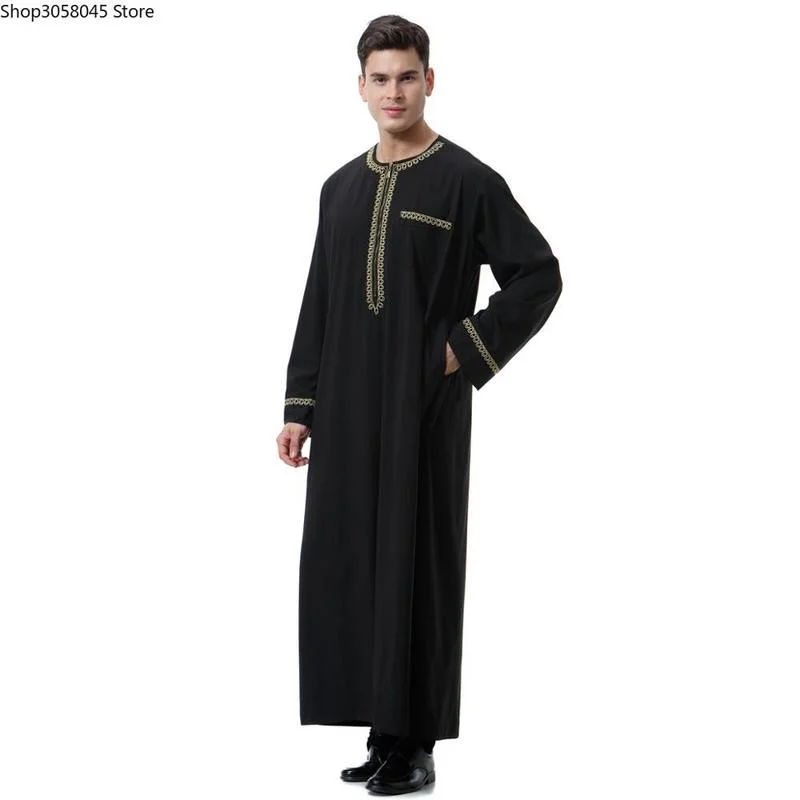 Man Abaya Muslim Dress Pakistan Islam Clothing Abayas Robe Saudi Arabia Kleding Mannen Kaftan Oman Qamis Musulman De Mode Homme