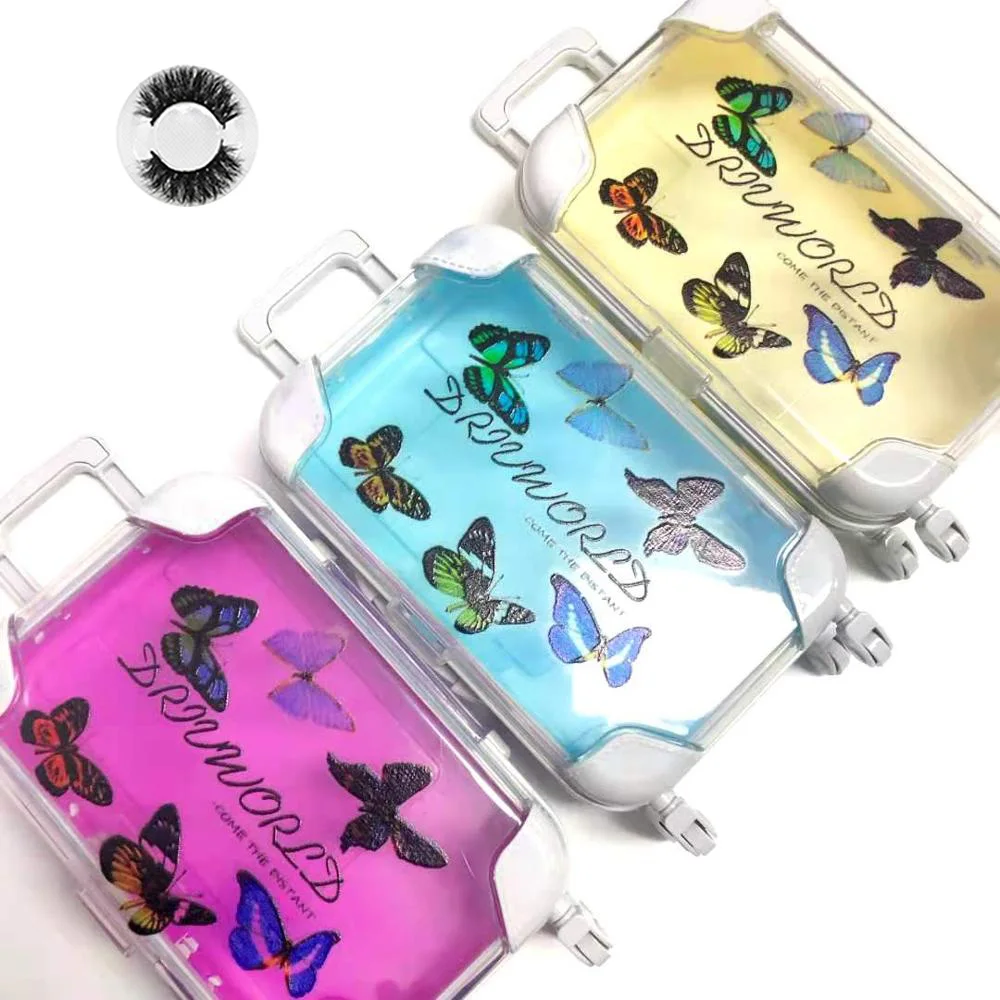 

Drivworld 2020 Eyelashes non-toxic Mink Lashes mini suitcase box 3D Fluffy Soft Make Up Silk grafted False Lashes In Bulk