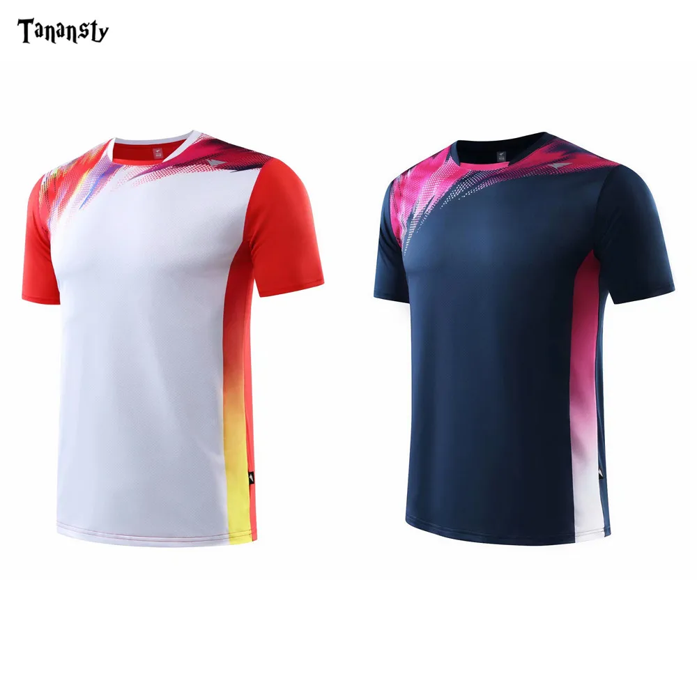 Рубашка для бадминтона мужчин и женщин мужские теннисные полосатые футболки