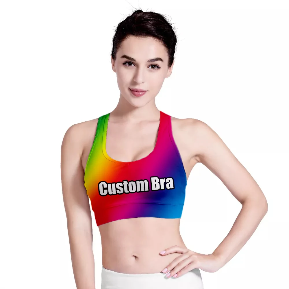 

PHAYON Women 3D Custom Print Sport Bra Breathable Fitness Gym Vest Quick Dry Tops Casual Sportswear Elastic Band