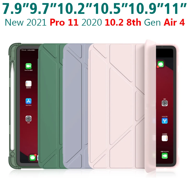 Чехол для 2020 iPad 10 2 8th Mini 5 2021 Pro 11 Air 3 4 Smart Cover с держателем стилуса 2018 2017 9 7 5th 6th Generation |