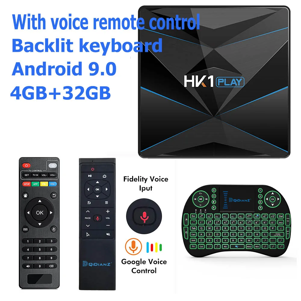 4G32G-MT12-keyboard HK1 PLAY Android 9,0 Smart tv BOX Amlogic S905X2 Гугл ТВ приемник 4K Wifi медиаплеер Play Store бесплатное приложение быстрый набор верхней коробки - Цвет: 4G32G-MT12-keyboard