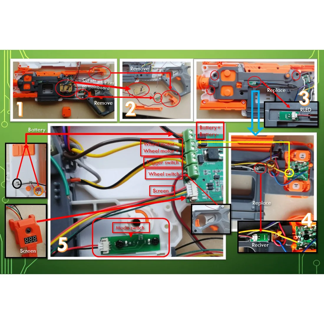 Комплект материнской платы для ремонта и модернизации модульного регулятора NERF