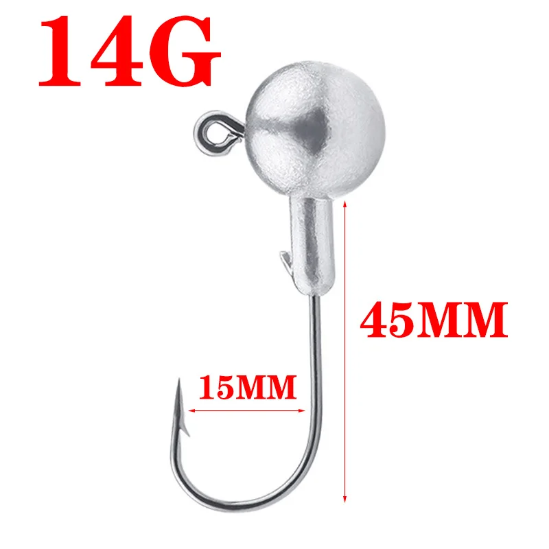 14g 5 шт./лот 3,5 г 7 г 10 г 14 г открытые свинцовые Крючки рыболовные, приманки Мягкая приманка червяк металлический джиг острый крючок mustad - Цвет: 14g