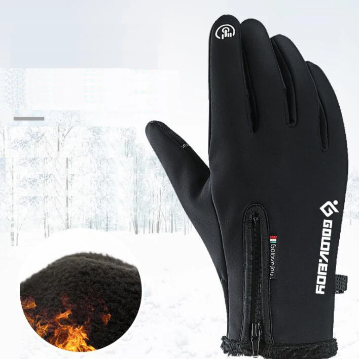 Мотоциклетные перчатки мото зимние теплые флисовые водонепроницаемые