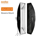 Godox 30x120 см 12 дюймов x 47 дюймов Bowens крепежная полоса соты софтбокс сетка прямоугольный студийный стробоскоп Софтбокс диффузор для студийного стробоскопа