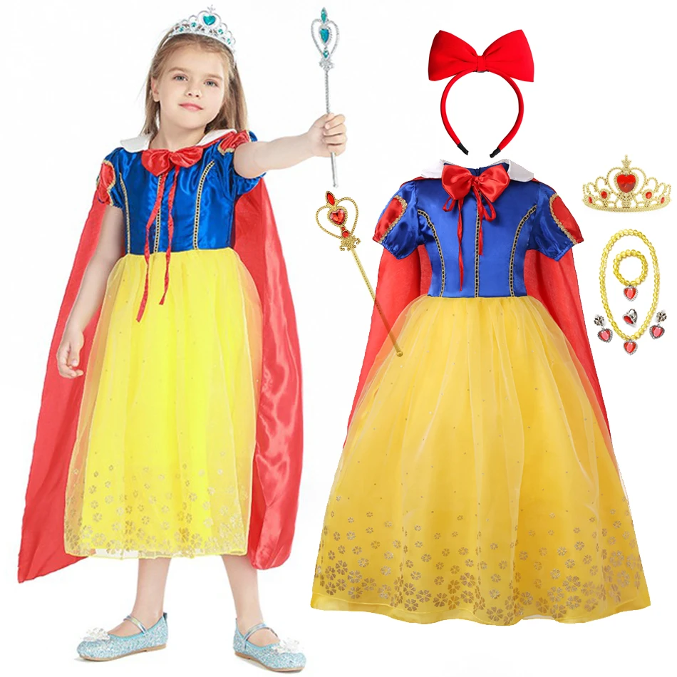 

Princess Dress Girls Snow White Party Dresses Kids Dress up Children Girls Birthday Cosplay Costume Kids Girl Prom Party Gown