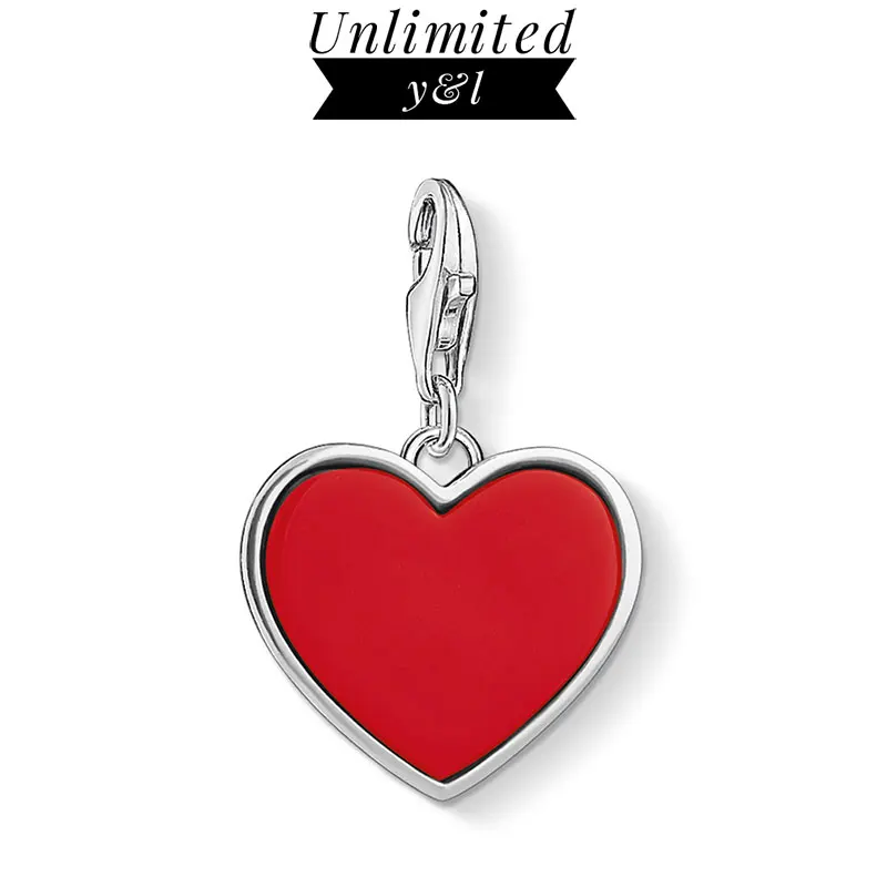 Подвески в виде красного сердца подвески из стерлингового серебра 925 пробы