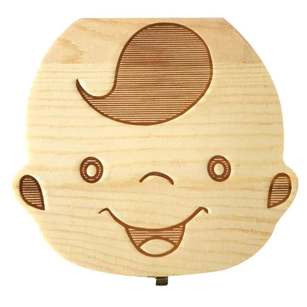 Caja de almacenamiento de dientes de leche para beb&eacute;s, organizador de madera para recoger el cord&oacute;n Umbilical, ideal para regalo-0