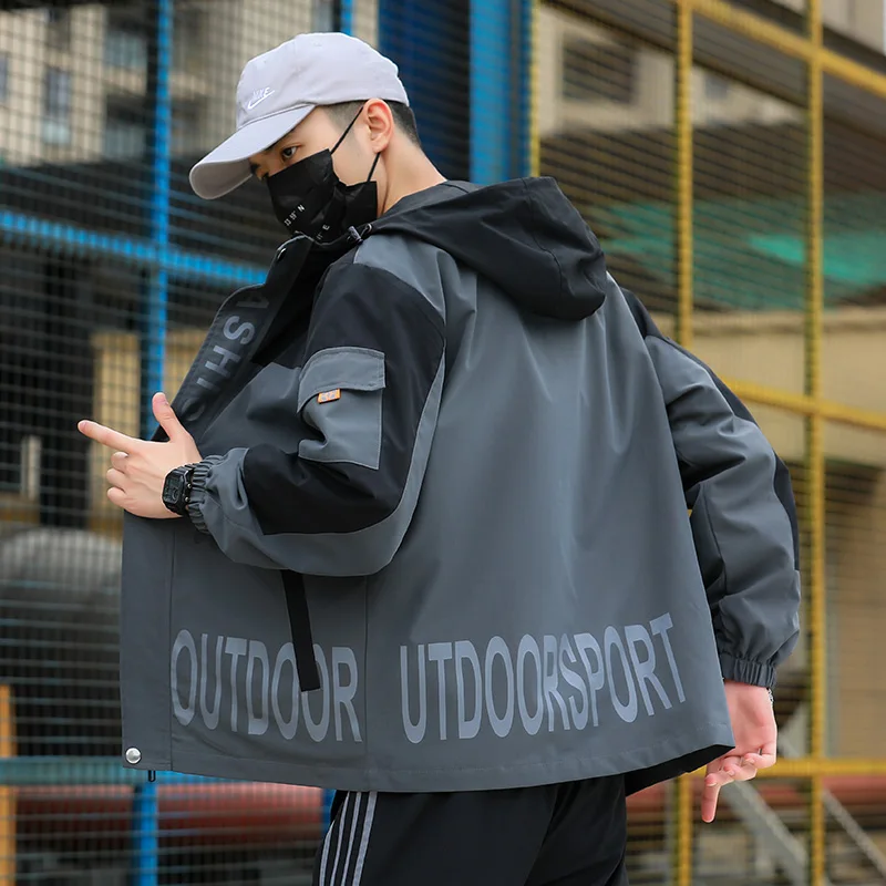 

Nice Brand Men Hot Autumn Jacket Long Sleeve Clothes Dust Coat Clothing Motorcycle High Quality Korean Style Hip Hop Windbreaker