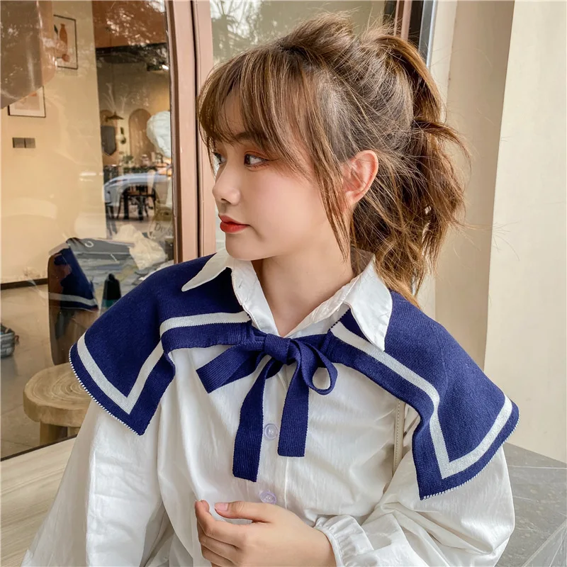 

2022 Knitted Fake Collar Blouse Doll False Collar Detachable Shirt Collar Blouse Top Women Nep Kraagie Clothes Accessories