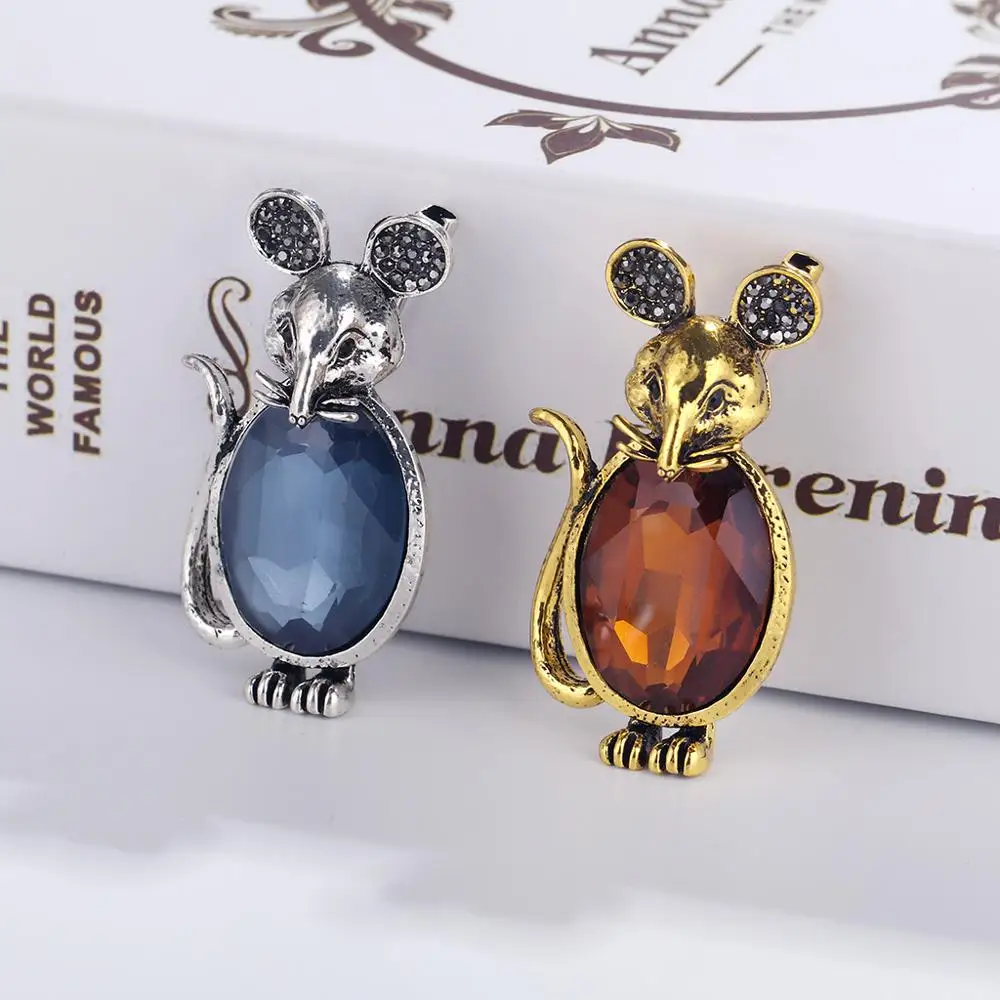 Женские Броши со стразами в форме животных металлические цветочные булавки