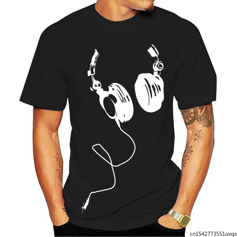 

2021 Funny Men's Graphic T-Shirt Dj Headphones Summer Fashion Tee Shirt Unisex Tee
