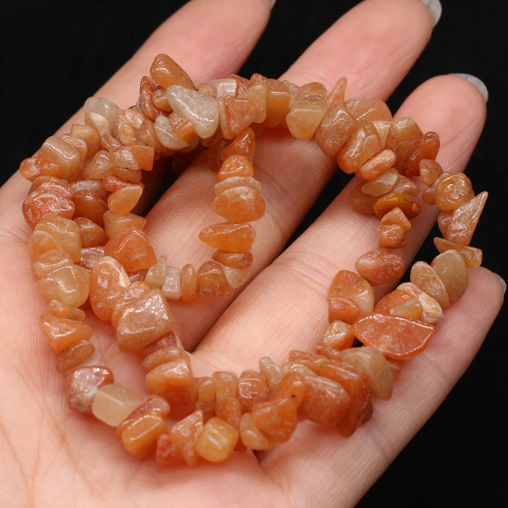 

Natural Semi-precious Stone Unshaped Red Aventurine 5-8mm For DIY Necklace Earrings Accessories Gift Length 40cm