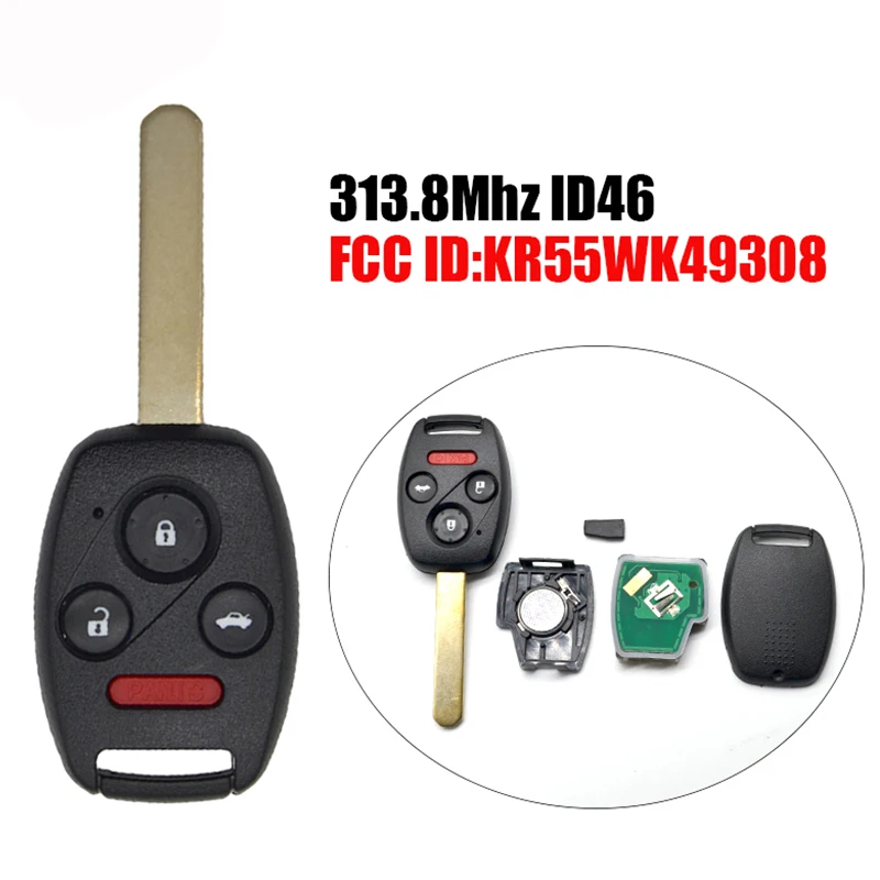 H0010A дистанционный Автомобильный ключ 313 8 МГц ID46 чип 4 кнопки для Honda Pilot Accord 2008 2012