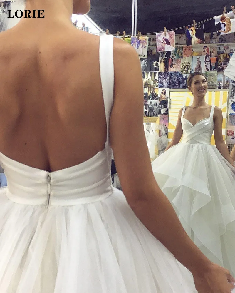 LORIE Beach Wedding Dress 2020 A Line V Neck White Ivory Princess Gowns Vestidos de noiva Boho Bride | Свадьбы и торжества