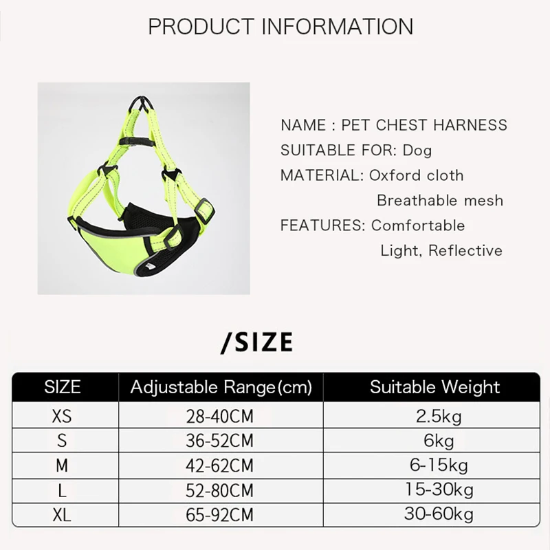 

Pet Dog Harness Leash Vest Breathable Mesh Adjustable Lead Leashes Outdoor Training Traction Rope for Dogs Pet Supplies