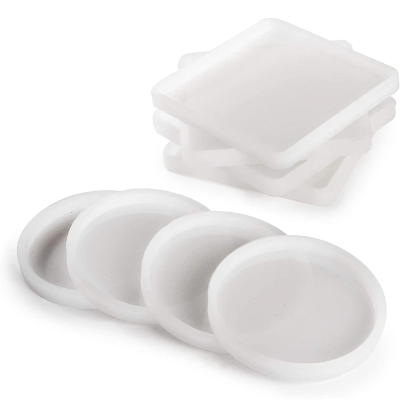 

Resin Coaster Mould Kit Silicone Resin Moulds DIY Coasters Round and Square Shapes for Epoxy Resin Craft Kit