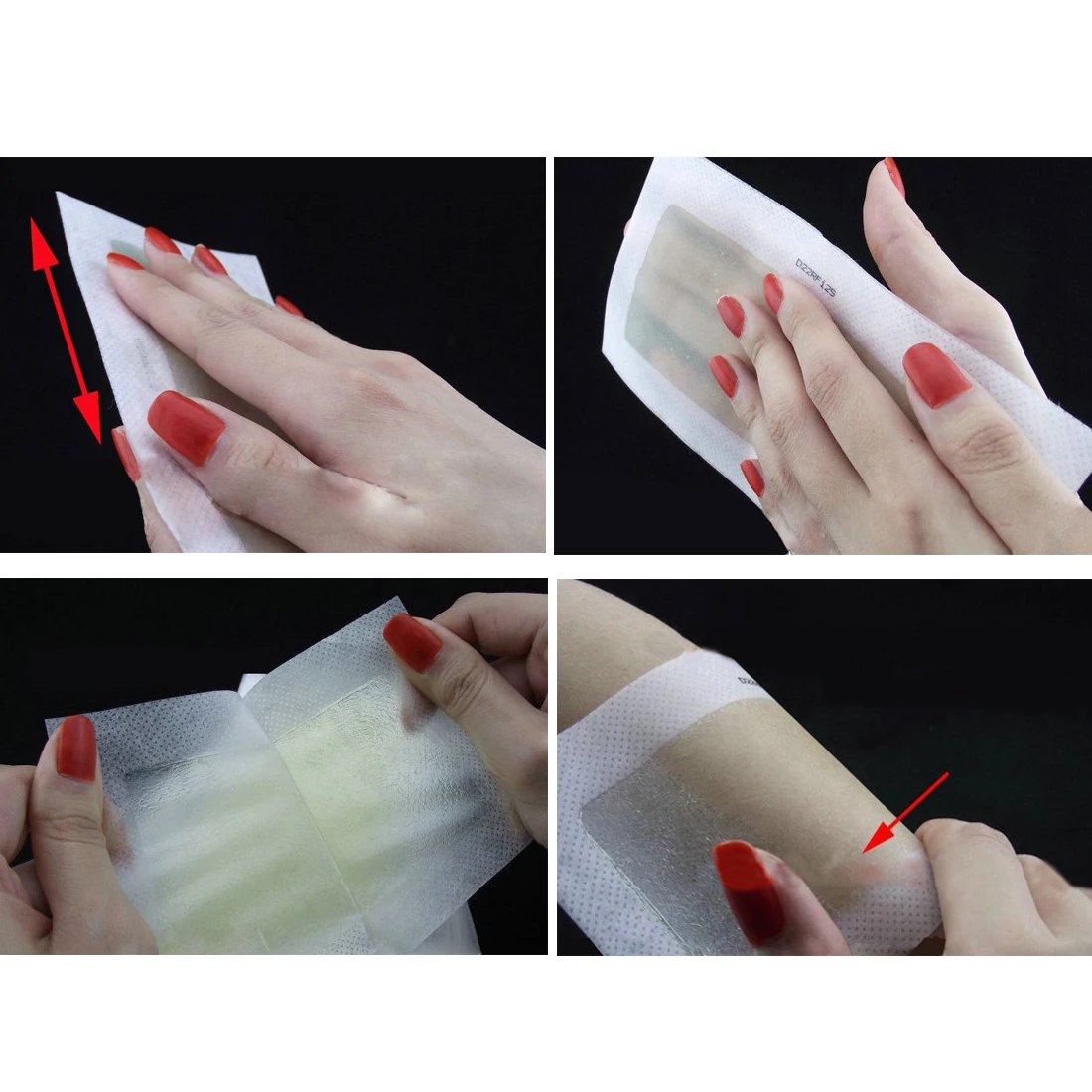 

20pcs 10 sheets Yellow Hair Removal Double Sided Cold Wax Strip Papers for Leg Body Face Waxing Nonwoven Depilatory Remover