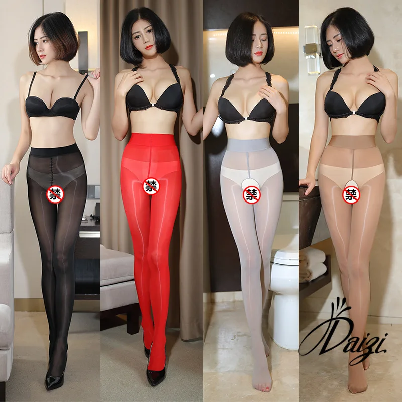 

Hot 8D Crotchless Elastic Magical Stockings Glitter Pantyhose Anti Hook Sexy Oil Open Crotch Shiny Tights Gloss Smoothly Medias