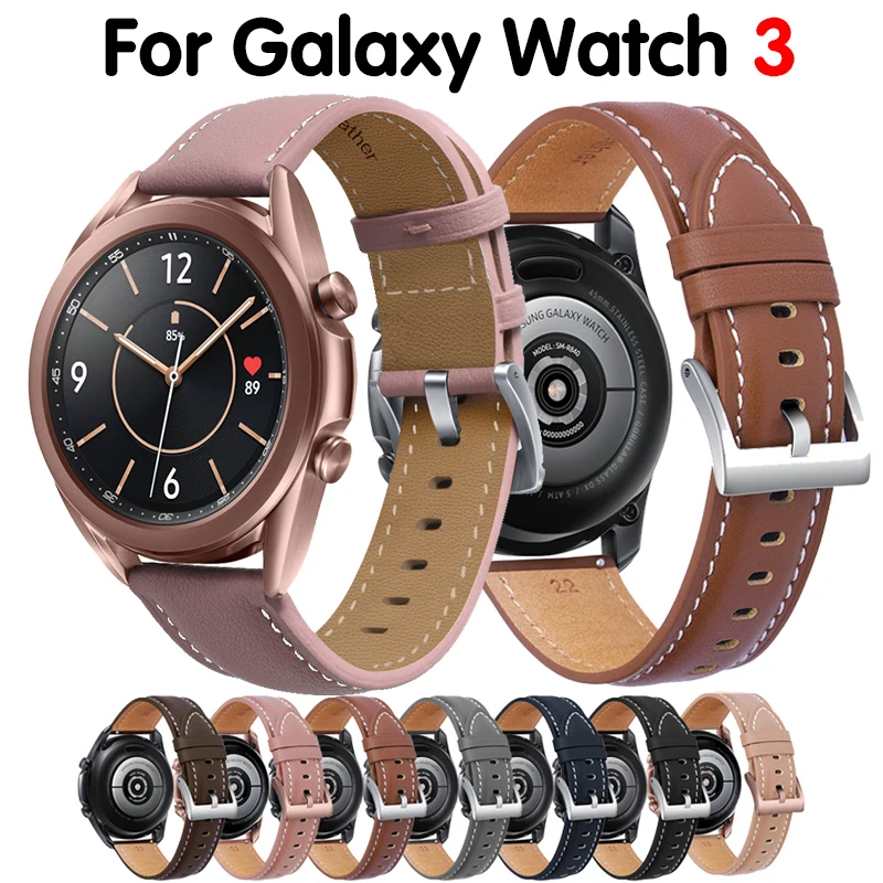

Замена кожаный ремешок 22 20 мм для Galaxy Watch 3 41 45 мм Galaxy Watch 42 мм браслет для часов Huawei GT2 46 мм браслет без задника