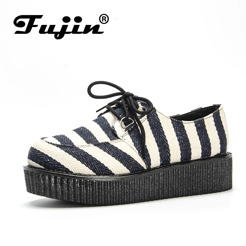 Fujin/Брендовая женская обувь на плоской подошве со шнуровкой и цветочным принтом