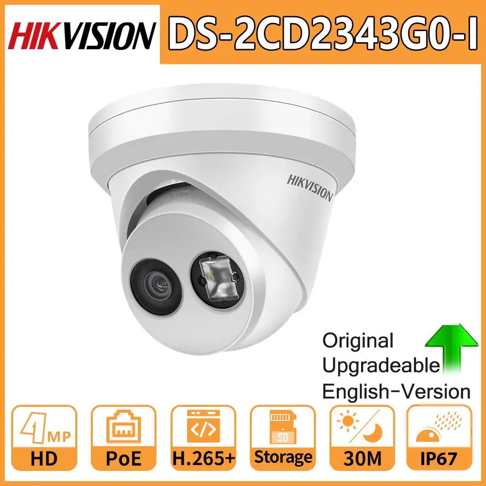 Оригинальная ip камера Hikvision HD видеонаблюдения 4 МП безопасности с фиксированной