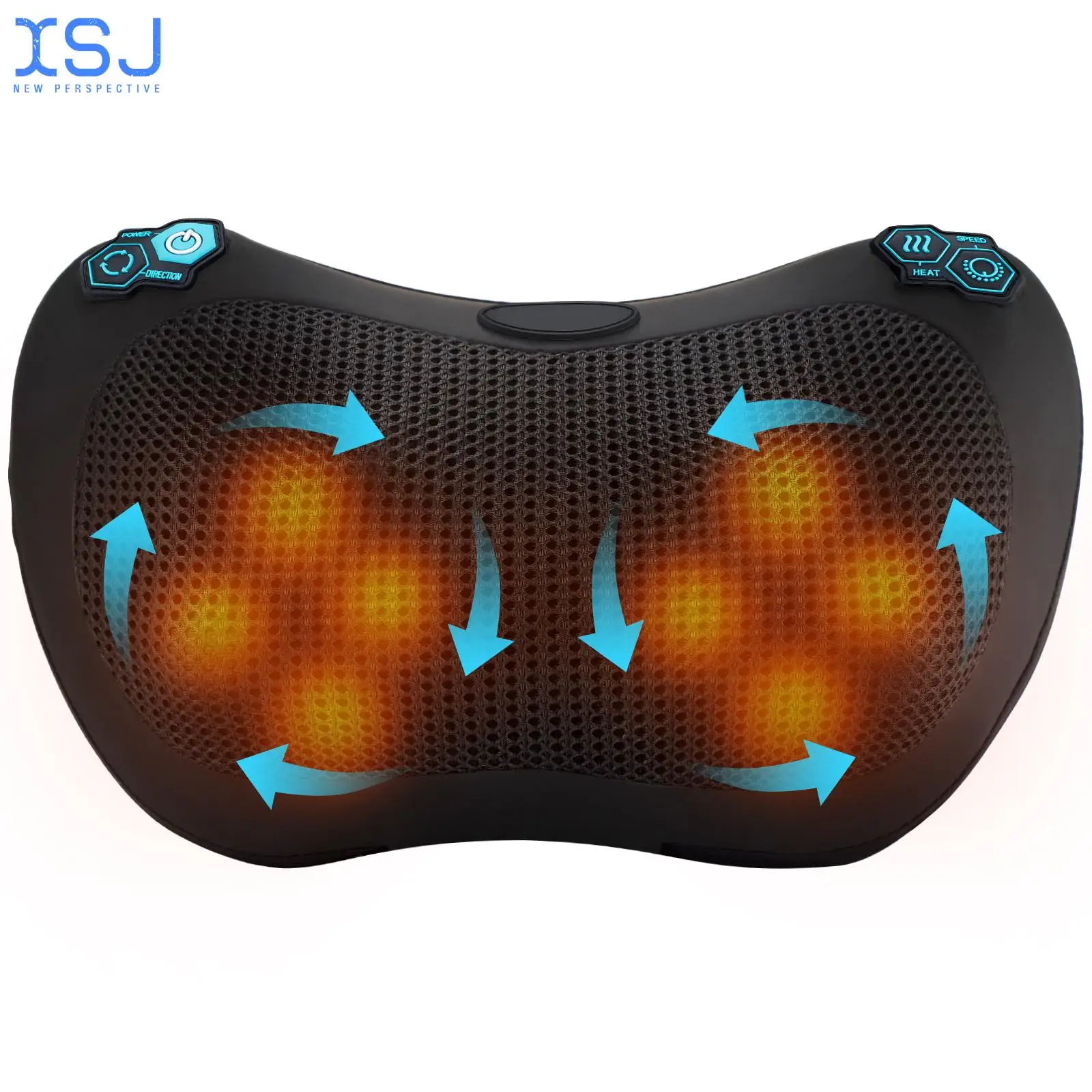 Heating Massage Cervical Spine Multifunctional Red Light Car Massager Kneading 4-Button Smart Massage Pillow