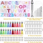 1 комплект Хрустальный эпоксидная смола, форма Алфавит Письмо кулоны в виде цифр литье силиконовая форма сделай сам ремесло брелок инструмент Прямая поставка