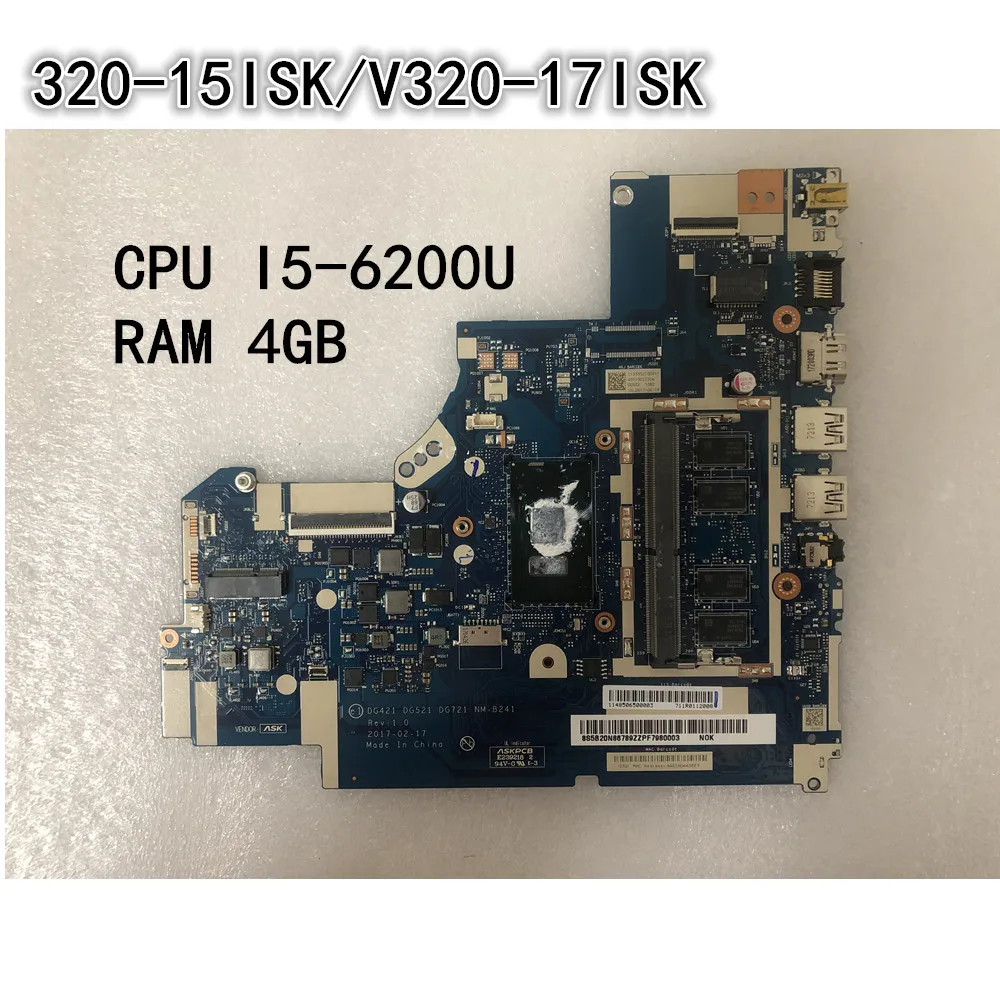 

Original laptop Lenovo 320-15ISK/V320-17ISK Motherboard mainboard CPU I5-6200 UMA 4GB FRU 5B20N86789