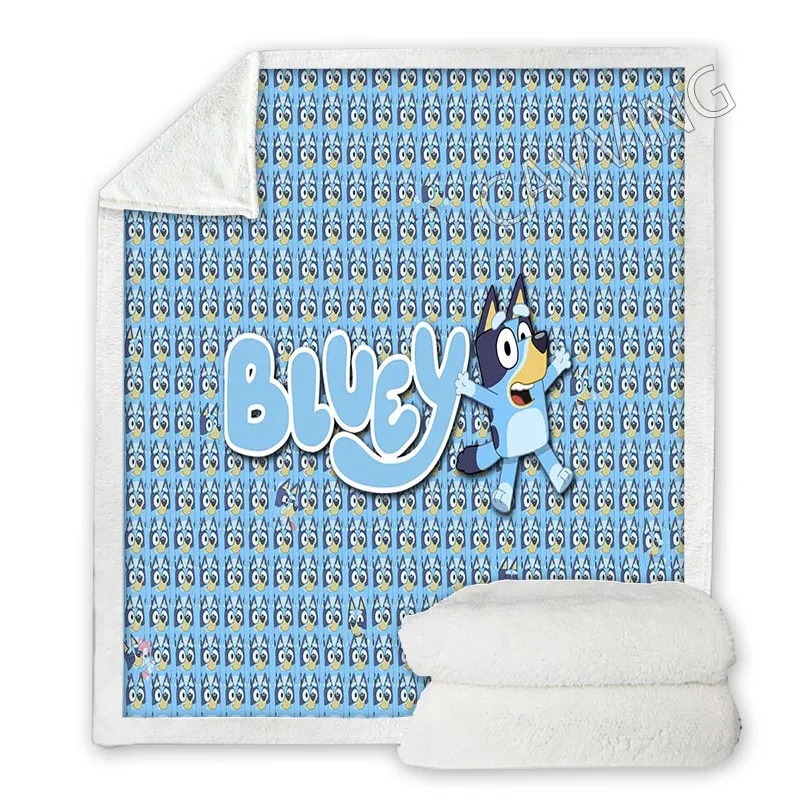 Bluey 3D Printed Sherpa Blanket Rectangle Home Textiles Fleece Wearable Throw Blankets | Дом и сад
