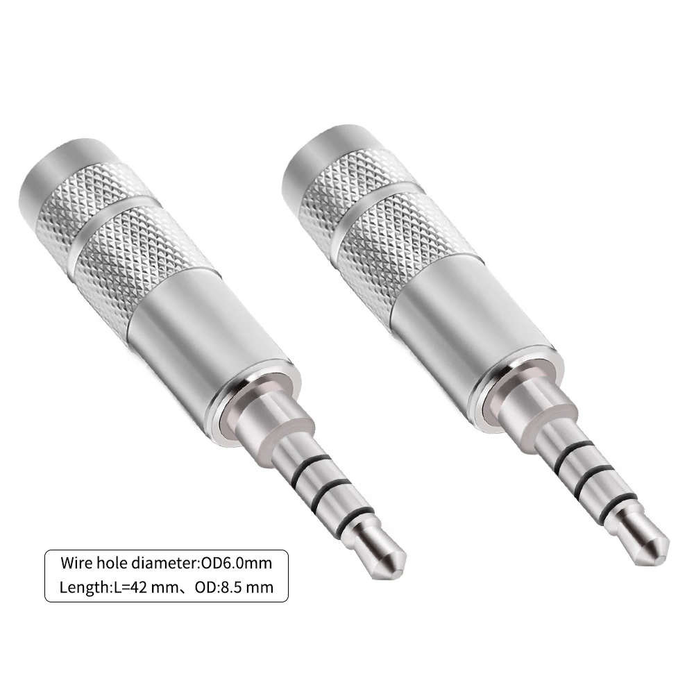 4 секции 3 5 мм 4-слойные наушники с родиевым покрытием для лихорадки 4-полюсный DIY