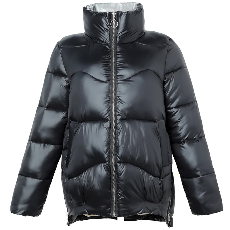 Женская зимняя куртка высокого качества с воротником стойкой хлопковое пальто