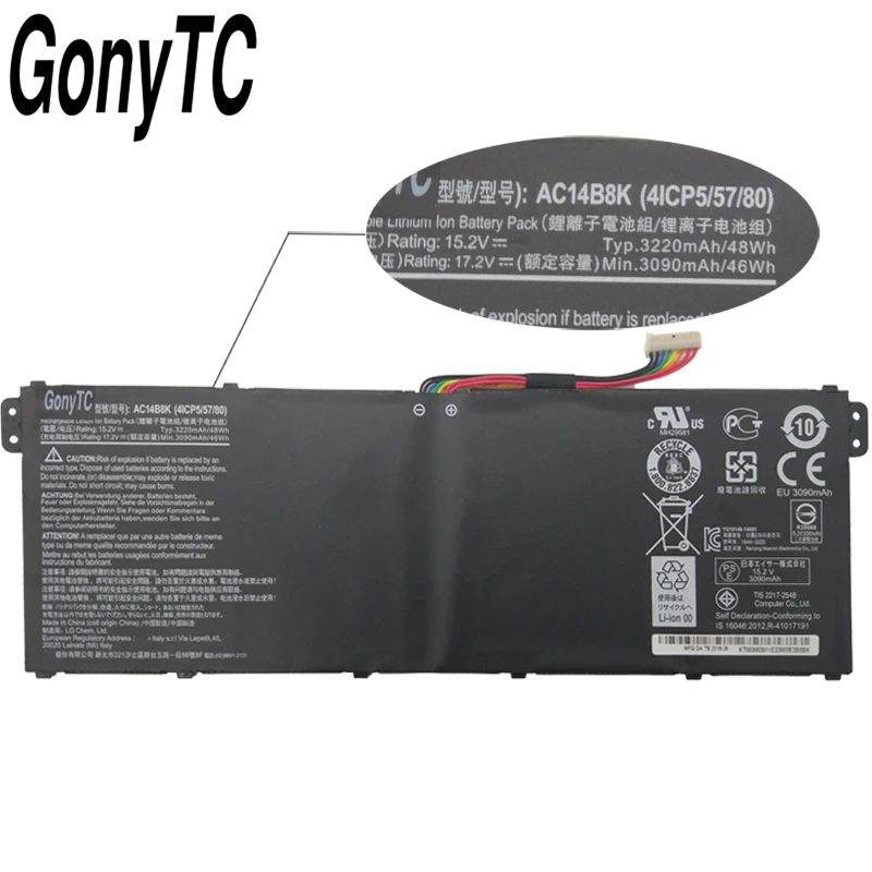 Оригинальный AC14B8K Батарея для Acer Aspire E3 111 112 CB3 CB5 311 ES1 511 512 E5 771G V3 371 711 15 2 V