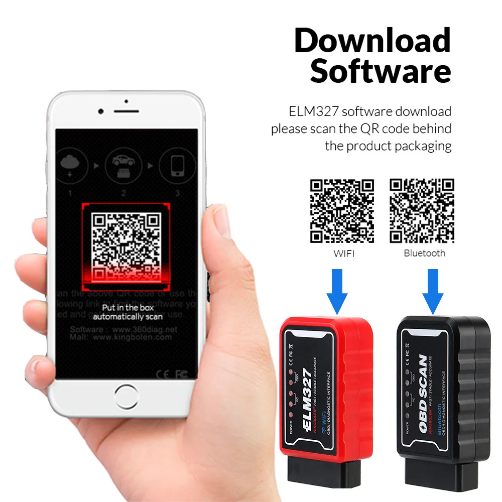 OBDII диагностический инструмент ELM327 WiFi/Bluetooth V1.5 PIC18F25K80 чип для Android/IOS ELM 327 в 1 5 ICAR2