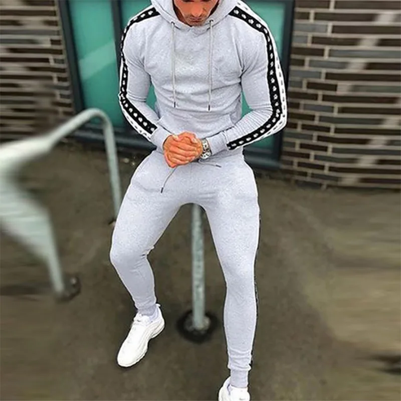 

Casual Hooded Printed Sports Suit Men's New 2021 Men's Loose Autumn Pant Closure Type Out Side Length Sleeve Length(cm) Style