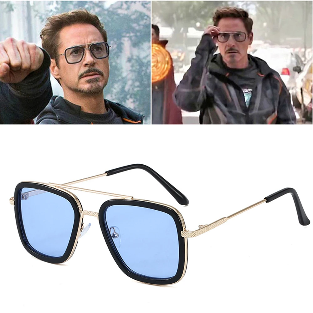 

Male Iron Man 4 Fishing Sunglasses Tony Stark Fishing Sunglasses Men Retro Vintage Eyewear Square Fishing Sunglasses