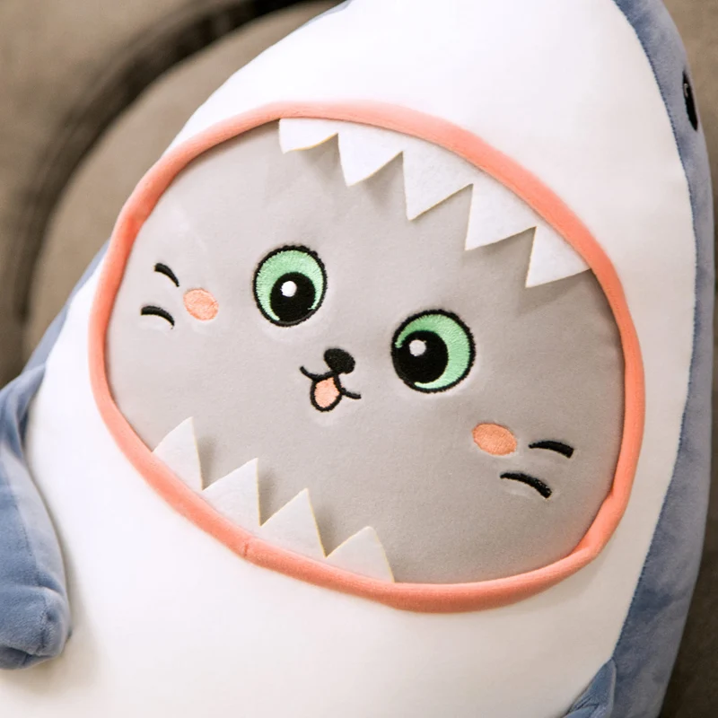 

New Hot Huggable Shark Plush Toys Kids Sleeping Pillow Travel Companion Toy Gift Lovely Stuffed Animal Fish for Children