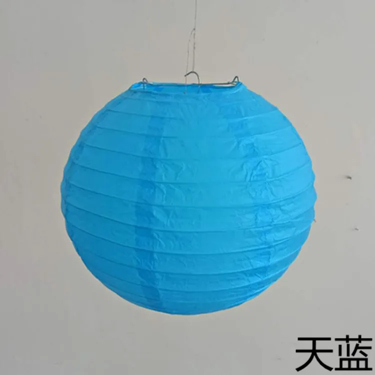 2pcs-Sky blue 2 шт. 4/6/8/10/12/14/16 дюймовый круглый одежда для свадьбы, дня рождения Бумага украшения-фонарики, подарок, ремесло, сделай сам, светильник подвесной шар - Цвет: 2pcs-Sky blue
