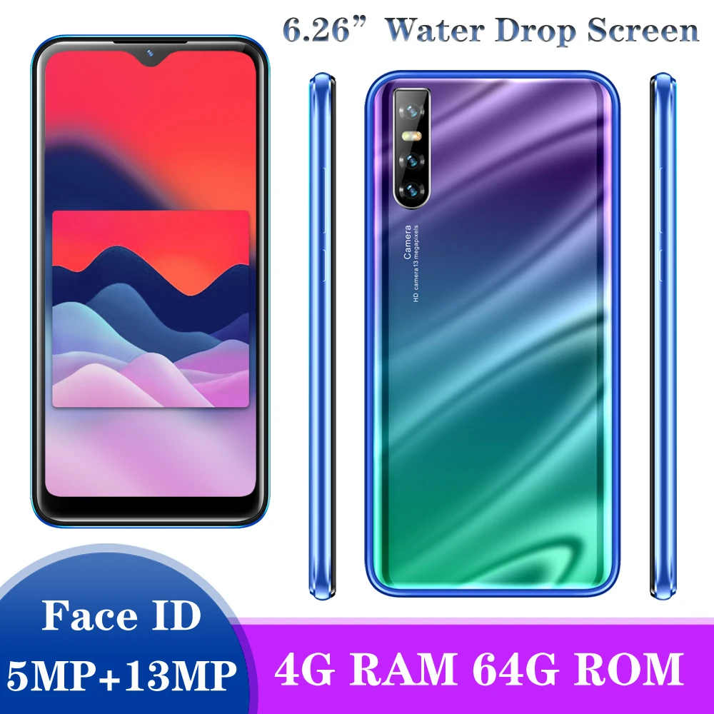 Мобильный телефон K3 на Android смартфон с 13 МП 4 Гб ОЗУ 64 ПЗУ 6 26 &quotэкран капли воды