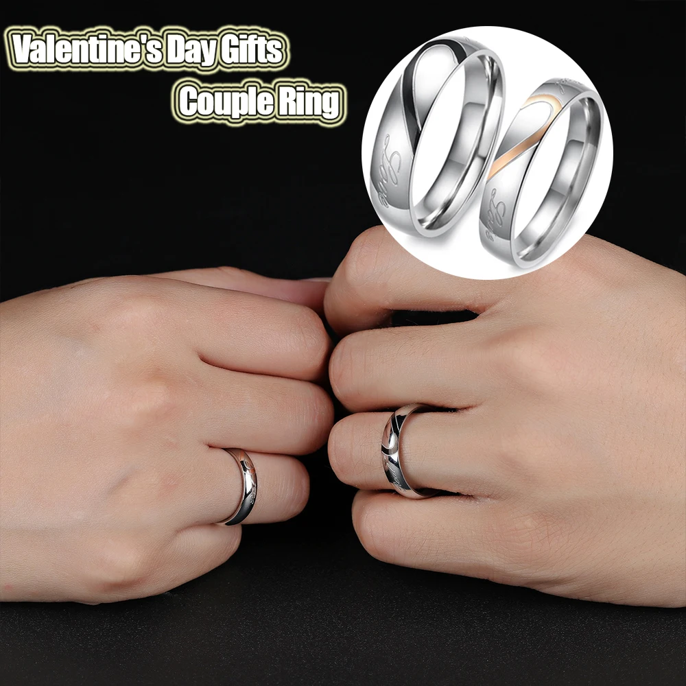 В форме сердца титановая сталь пары кольца для мужчин и женщин 2020 Новое