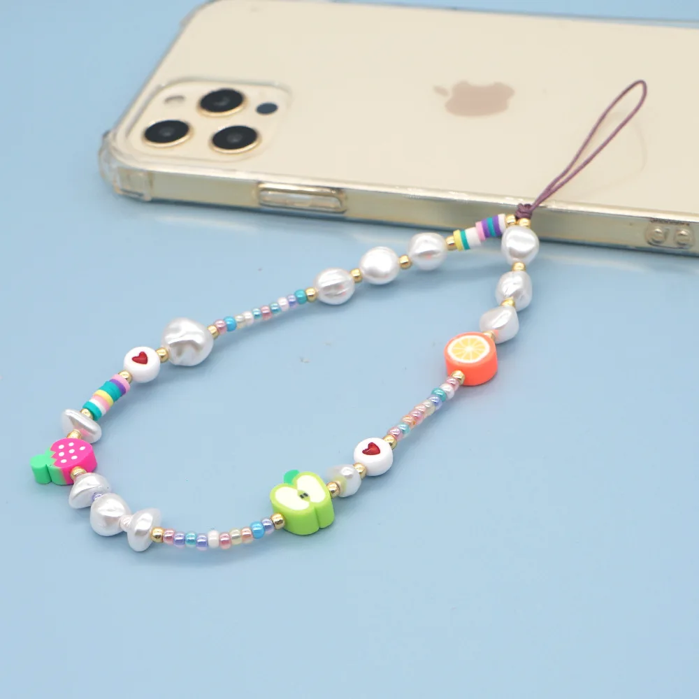 Новая модная подвеска в виде сердца стеклянная риса глины искусственных фруктов