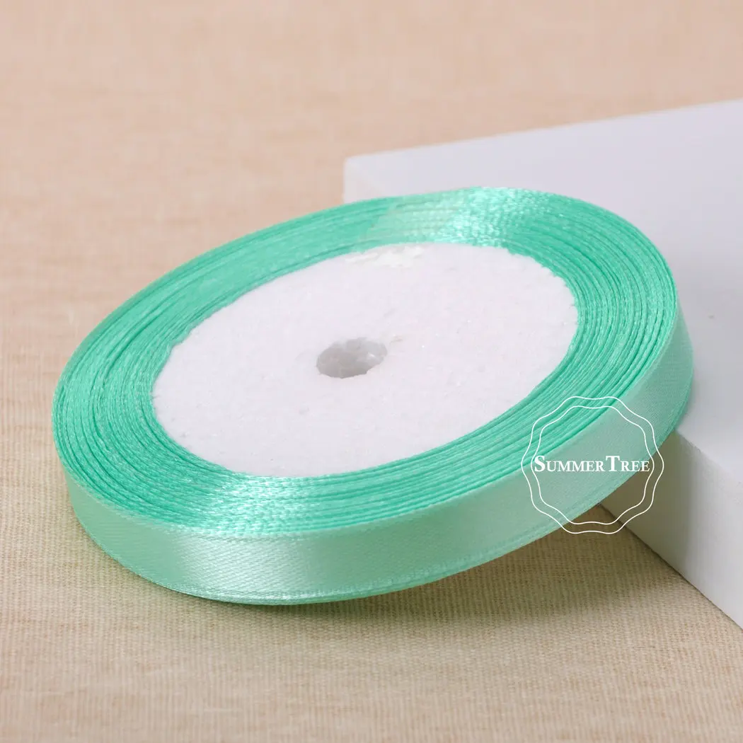 25 ярдов 3/8 дюйма 10 мм атласная лента пояс подарок бант сделай сам ремесло товары