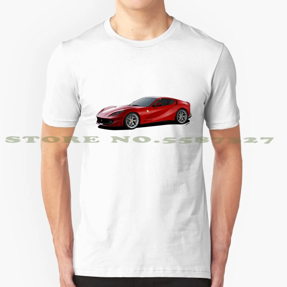 

Супербыстрая модная Винтажная Футболка Ferrari 812, футболки суперкар, красная лошадь, Maranello красный 812, супербыстрый векторный автомобиль Fastcar