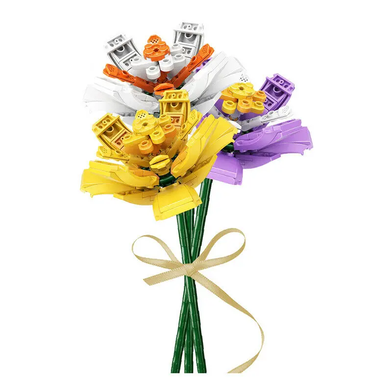 

Sembo 601232 Colourful Flowers Bouquet Saffron 3pcs/lot Garden Plant Model Mini Blocks Bricks Building Toy for Children no Box